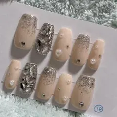 【現品】ハンドメイド ネイルチップ ラメ 埋め尽くし