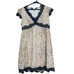 【美品】meubles de mondeヒョウ柄ノースリーブワンピース M