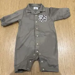 EDWIN グレー ロンパース レオパード柄