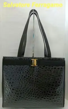 ARS02 サルヴァドーレフェラガモ 極美品 ヴァラリボン トートバッグ