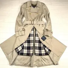 極美品 Aquascutum 現行款風衣 內襯 腰帶 格紋 M