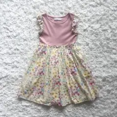 タルティーヌエショコラ　ワンピース　リバティ　お花柄　ピンク　130㎝