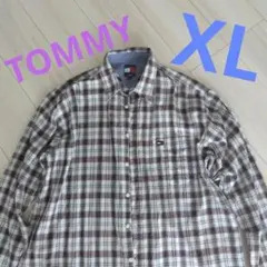 TOMMY　JEANS 長袖チェックシャツ　XL