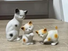 猫の陶器置物セット