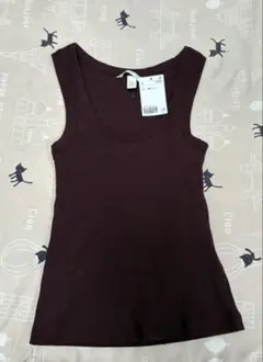 【新品タグ付】H&M リブタンクトップ ボルドー XS