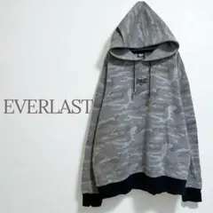 ★エバーラスト★パーカー グレー系カモフラージュ柄 リブ黒 きれいめ