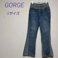 GORGE/ゴージ　切替フレアデニムパンツ　Sサイズのサムネイル