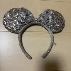 ミニーカチューシャ シルバー スパンコール　ディズニーシー