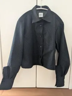 MEER. FLOWER JACQUARD SHIRT黒 クロップドシャツ - メルカリ