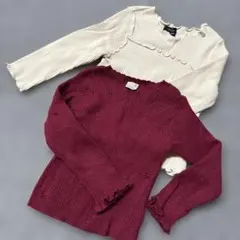 最終値下げ‼️petit main リブニット　セーター　2点セット 100