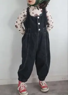 しまむらsoftcheese ニコデニムサロペット 100