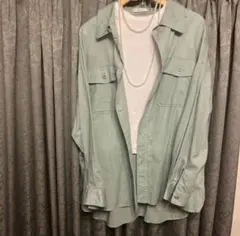 新品　ジーナシス　シャツ　ビックシャツ　グリーンのサムネイル