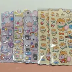 ぷっくりシール まとめ売り 動物 デコシール かわいい 5枚セット b