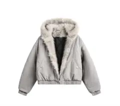 ファー付きグレージャケット