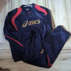 asics ピステ上下 ネイビー/レッド