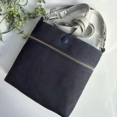 《ハンドメイド》ポシェット* ▪️ 岡山児島デニムインディゴブルー▪️ショルダー紐付