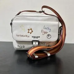 コーチ COACH 落書きデザイン希少男女兼用個性派、大容量ショルダー