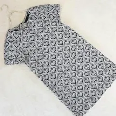 ザラベーシック 総柄ワンピース ネイビー系 半袖 Mサイズ レディース