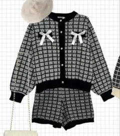 ツイード風ニットセットアップ新品未使用