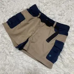 美品　コロンビア　ショートパンツ　ベージュ　ネイビー　ウエストゴム　ロゴ　M
