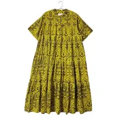 manana suerte リゾートワンピース オリジナルプリント インド綿のサムネイル