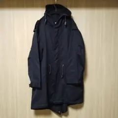 class ネイビー フード付き モッズコート