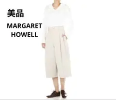 美品　MARGARET HOWELL コットンガウチョパンツ　タック入り