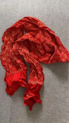 難あり★正絹　絞り　帯揚げ　朱