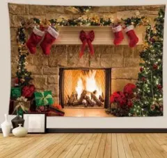 クリスマス タペストリー ツリー 暖炉 プレゼント 装飾 ウォールデコレーション
