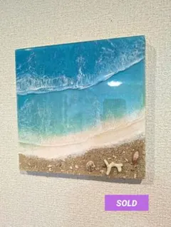 ぬん様＊海と白波のキャンバスアート✳︎海レジンアート オーシャン