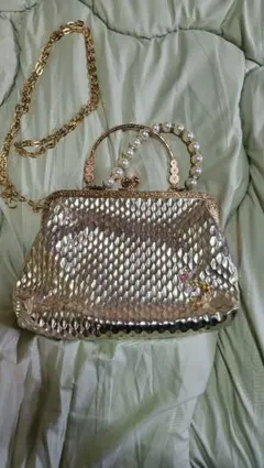 ゴールド メタリック パーティーバッグ