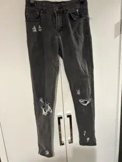 GORG ゴージ　スキニーデニム グレー ダメージ加工　Sサイズ
