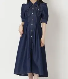 REDYAZEL レディアゼル デニムパワショルロングワンピース