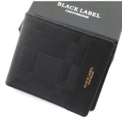 ☆新品☆箱付☆ブラックレーベル・クレストブリッジ エンボスチェック 折り財布 黒のサムネイル