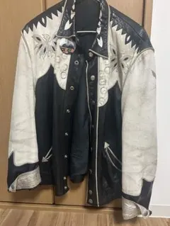 レザー ジャケット ブラック ホワイト