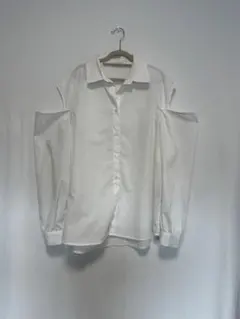 オフショルダー ホワイトシャツ Fサイズ
