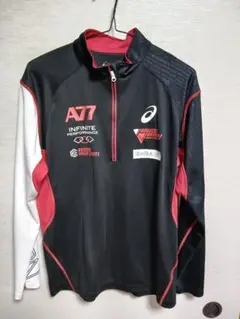 ほぼ新品！アシックスA77長袖ハーフジップシャツLサイズ