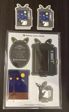 ポケセン限定 ブラッキー A賞アクスタ B賞ステッカー
