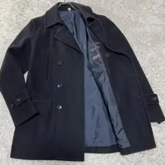 美品/ イタリア生地✨ユナイテッドアローズ×バッリ ピーコート ブラック L