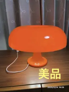美品ミッドセンチュリードーナツ型テーブルランプNESSINOオレンジリプロダクト