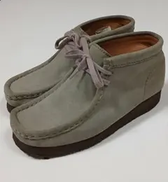 CLARKS ORIGINALS ワラビーブーツ スウェード グレー 23cm