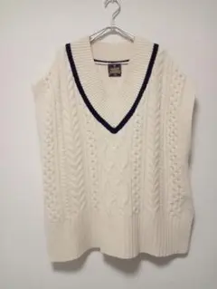 Spick and Span ハミルトンラムウール ケーブルベスト Vネック