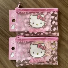 サンリオ ハローキティ ラメポーチ ピンクレオパード柄 2個セット