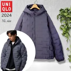 【美品】UNIQLO ユニクロ キルティング パフテックパーカ グレー XL