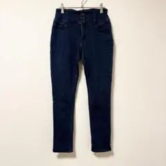 ✨綿素材✨ コルザ 【L】 デニムパンツ スキニー ハイウエスト 脚長 裏起毛