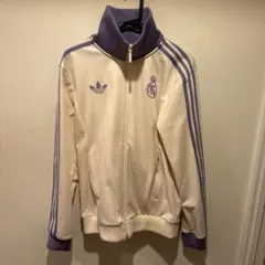 adidas REAL MADRID ジャージ Lサイズ クリーム/パープル