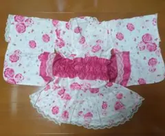 花柄フリル甚平 95cm ピンク
