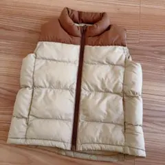 ユニクロ　ダウンベスト90cmベビー　ブラウン茶色　グラデーション