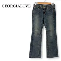 【ジョージアラブ】 フレアパンツ ジーンズ デニム 綿混