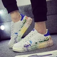 【送料無料】虹色パラダイス　レインボー　スニーカー　青　ブラック　夏